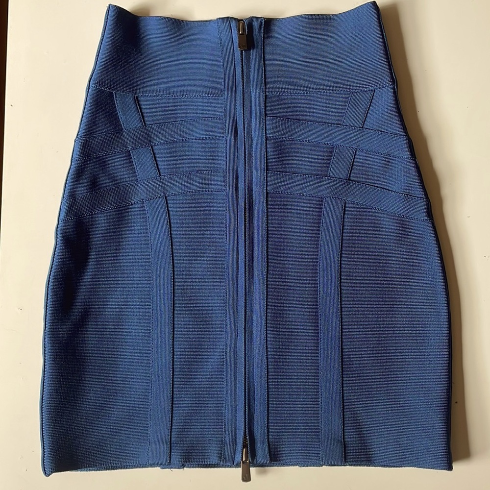 Herve Leger XS Navy Blue Skirt